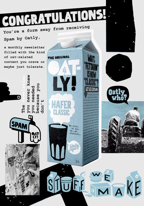 Oatly on Behance Digital Art Poster, Food Branding, Art Poster Design, Oat Milk, Art Poster, Oats, Poster Design, Digital Art, Milk