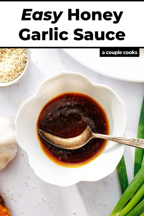 Easy Honey Garlic Sauce, Honey Garlic Sauce Recipe, Honey Sauce Recipe, Honey Glazed Salmon Recipe, Vegetarian Sauces, Cold Dip Recipes, Vegan Brunch Recipes, Honey Glazed Salmon, Winter Salad Recipes