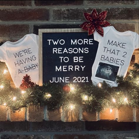 Announcing 2 whole babies? Crazy, right? Twin Christmas Announcement, Twin Christmas Card, Christmas Themed Pregnancy Announcement, Christmas Twin Pregnancy Announcement, Christmas Card And Pregnancy Announcement, Christmas Theme Pregnancy Announcement, Twin Baby Announcements, Twins Announcement, Twin Pregnancy Announcement