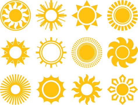 Sun icons design elements Sunrise Logo, Create Logo, Sun Logo, Sun Designs, Sun Art, Icons Design, Art Plastique, Logo Inspiration, Vector Icons