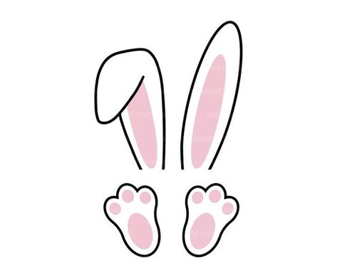 Easter Bunny Ears Svg, Cute Bunny Foot Svg, Rabbit Feet Svg, Happy Easter Svg. Cut file Cr #svg #svgquotes #svgideas #svgfiles #freesvg #svgdesigns Bunny Ear Outline Tattoo, Rabbit Feet Template, Bunny Ears Svg Free, Rabbit Svg Free, Bunny Paws, How To Draw Ears, Rabbits Foot, Happy Easter Svg, Easter Bunny Svg