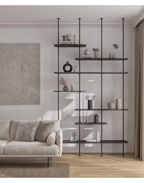 Shelving Unit Decor, Bookshelf Small Space, Modern Bookcase Design, Industrial Bookcase, Living Room Wall Units, Attic House, Bedroom Wall Designs, Shelving Design, Living Room Shelves