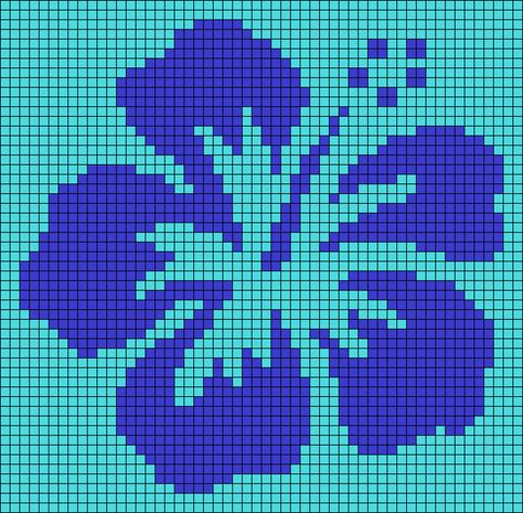 Alpha pattern #90233 variation #301904 | BraceletBook Pixel Art Hibiscus, Flower Alpha Pattern, Hawiian Flowers, Cute Things To Crochet, Intarsia Knitting Charts, Flower Hawaii, Pixel Grid, Colourful Cross Stitch, Grid Art