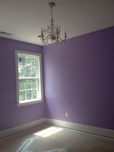 Lavender Room Ideas Bedrooms, Purple Wall Bedroom, Purple Themed Bedroom, Office Wall Colors, Lavender Walls, Ideas Cuarto, Lavender Room, Purple Room, Black Rooms