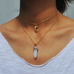 Moon Choker Necklace, قلادات متدلية, Moon Choker, Quartz Choker, Gold Moon, Crystal Choker, Hippie Jewelry, Crystal Necklace Pendant, Moon Necklace