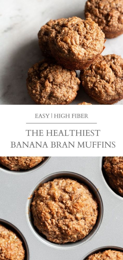 Healthy Bran Muffin Recipe, Banana Oat Bran Muffins, All Bran Muffins, High Fiber Muffins, Fiber Muffin, Bran Muffins Healthy, Banana Bran Muffins, Raisin Bran Muffins, Oat Bran Muffins