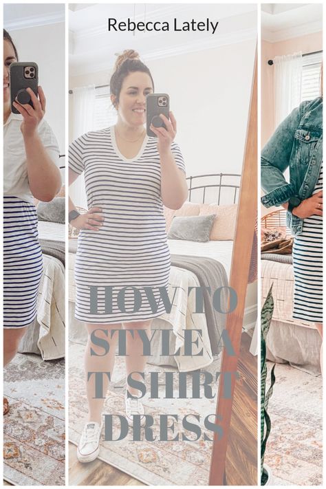 NC blogger Rebecca Lately is sharing how to style a t-shirt dress three ways for the summer. This is the best t-shirt dress from Target! Style A T Shirt, Converse Shoreline, Best T Shirt, Boyfriend Shirt, Shirt Dresses, Couple Outfits, Jack Rogers, Which One Are You, Hot Weather