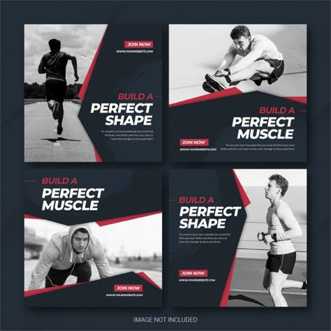 Sports Instagram Post Design, Sports Template, Free Social Media Templates, Sports Advertising, Fitness Flyer, Sports Templates, Types Of Social Media, Social Templates, Instagram Promotion