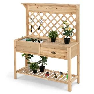 All Deals : Planters : Page 4 : Target Planting Bench, Raised Garden Bed With Trellis, Garden Bed With Trellis, Wood Raised Garden Bed, Elevated Planter, Wooden Raised Garden Bed, Elevated Planter Box, Wooden Trellis, Potting Table