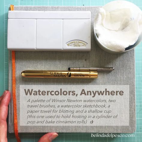 Professional Watercolor Set, Diy Travel Watercolor Kit, Travel Painting Kit, Watercolor Accessories, Travel Watercolor Kit, Crafting Studio, Journal Sketches, Travel Watercolor, Watercolor Travel