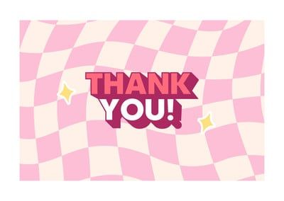 Thank You Template Aesthetic, Template Thank You Aesthetic, Aesthetic Thank You For Ppt, Pink Canva Template, Dog Walking Flyer, Thank You Card For Customers Pink, Business Postcards, Jewelry Logo Design, Thank You Card Design