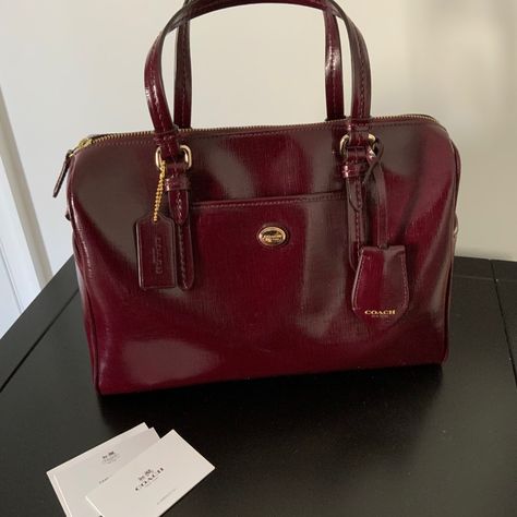 Good Quality Real Leather Never Worn It Comes With A Dust Bag Classy Purses, Oxblood Leather, Woman Bag, Bags Coach, Red Purses, Pretty Bags, Purse Accessories, Work Bag, Cute Bags