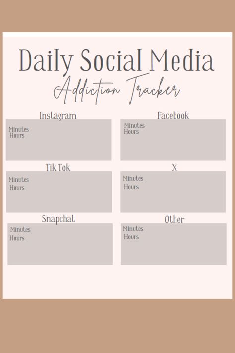 📱 Regain Control of Your Screen Time with Our Social Media Addiction Tracker Planner Insert! 📱 Social Media Journal, No Social Media, Social Media Tracker, Media Journal, Sell Online, Planner Inserts, Screen Time, Journal Prompts, Free Website