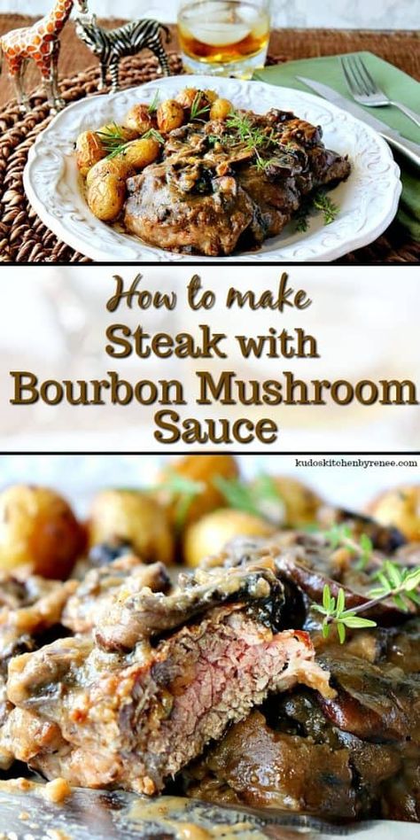 Buttery Steak, Angus Beef Recipes, Recipe For Steak, Bourbon Steak, Bourbon Sauce, Cube Steak Recipes, Best Beef Recipes, Beef Steak Recipes, Steak And Mushrooms