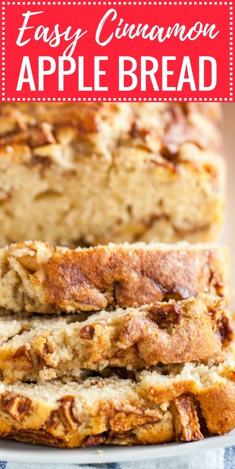 Scandinavian Bread, Cinnamon Apple Bread, Cinnamon Bread Recipe, Apple Bread Recipe, Quick Bread Recipe, Apple Cinnamon Bread, Make From Scratch, Apple Recipes Easy, Apple Dessert Recipes