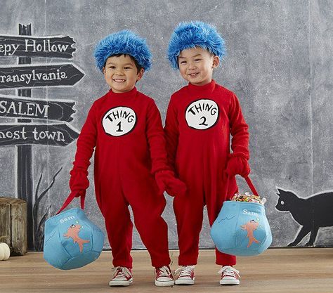 Pin for Later: 13 Costumes For Your Teeny Bookworm Thing One and Thing Two The dynamic Dr. Seuss duo ($39-$69) is the perfect costume choice for siblings — especially twins! Thing 2 Costume, 2 Halloween Costumes, Best Cartoon Characters, Twin Costumes, Thing 1 And Thing 2, Halloween Duos, Twin Halloween, Cartoon Character Costume, Duo Costumes