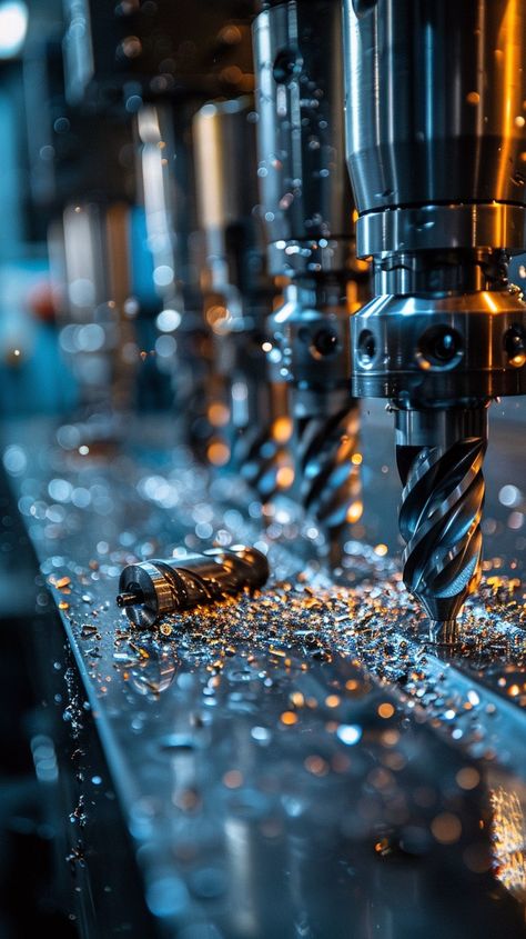 Precision Manufacturing Machinery: Close-up view of a **#precisionmilling** machine in operation, creating **#metalshavings** at a factory. #manufacturing #industry #machinery #precision #metal #aiart #aiphoto #stockcake ⬇️ Download and 📝 Prompt 👉 https://stockcake.com/i/precision-manufacturing-machinery_1088043_171503 Factory Photography, Industrial Robots, Cnc Milling Machine, Cnc Machine Tools, Engineering Tools, Industrial Machinery, Cartoon Flowers, Milling Machine, Machine Tools