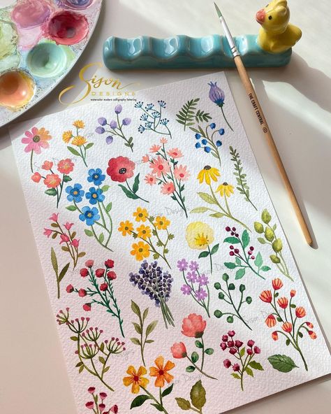 Hadiah Diy, Canvas For Beginners, Seni Dan Kraf, Watercolor Flower Art, 수채화 그림, Watercolor Art Lessons, Flower Art Painting, Art Inspiration Painting, Painting Art Projects