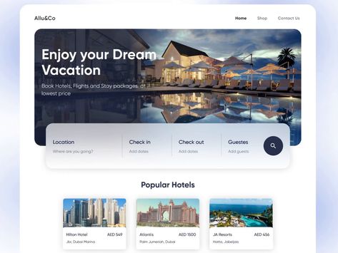 Vacation Website Design, Hotel Landing Page, Webpage Design Layout, Hotel Booking App, Hotel Website Design, Hotel Booking Website, Travel Agency Website, Travel Website Design, Ui Design Principles