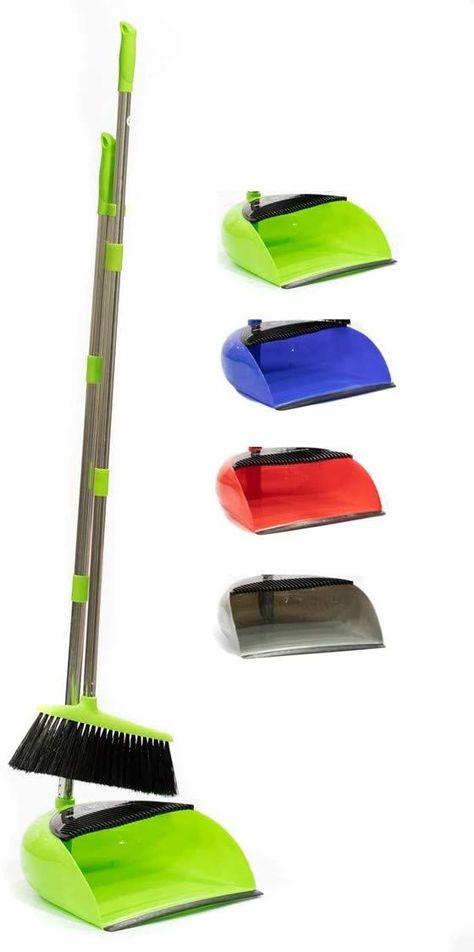 Long Handled Dustpan and Brush Set Lobby Dust Pan with Long Handle Sweeping Broom (Green) Sweeping Broom, Dust Pan, Weird Shapes, Vinyl Tile, Diy Household, Green Item, Carpet Flooring, Long Handles, Cleaning Tools