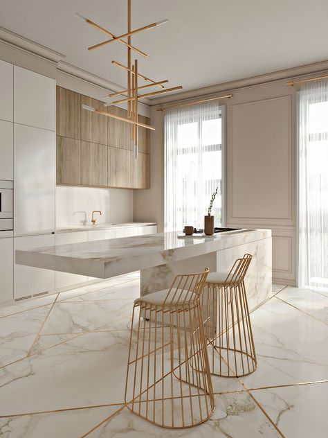 Claremont House, Living Room Stands, Kursi Bar, Eclectic Living, White Minimal, Gold Kitchen, Elegant Kitchens, Kitchen Marble, Trendy Kitchen