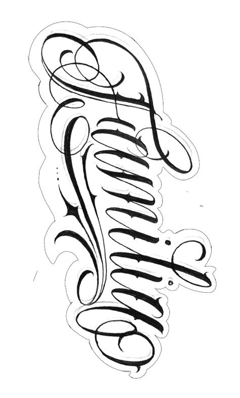 Unique Family Tattoo Designs, Tattoo Lettering Stencils, Family Stencil Tattoo, Family Lettering Tattoo Design, Familia Lettering Tattoo, Family Script Tattoo, Chicano Lettering Tattoo, Tattoo Nombres, Tattoo Lettering Alphabet