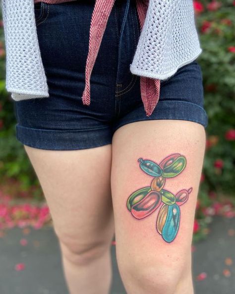 Katie McGowan on Instagram: "a balloon doggie for katey 💖 thanks for coming from Jonesboro! 😌✨ @lovespelltattoo" Katie Mcgowan Tattoo, Katie Mcgowan, Thanks For Coming, Instagram A, Tatting, Balloons, Tattoos, On Instagram, Instagram