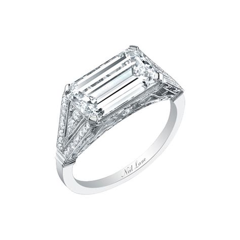 Neil Lane Emerald Cut Diamond Ring Horizontally Set in Platinum: http://www.stylemepretty.com/2016/08/02/east-west-engagement-ring-trend/ Florida Mall, Diamond Vintage Ring, Neil Lane Engagement Rings, Cushion Cut Diamond Ring, Neil Lane, Emerald Cut Diamond Ring, Engagement Ring Inspiration, Trending Engagement Rings, Custom Wedding Rings