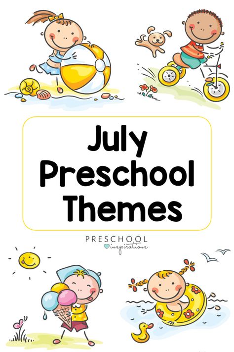 July preschool themes that kids, parents, and teachers will love! There are lesson plans, learning activities, arts and crafts ideas, and lots of fun to be had with these summer themes that are perfect for July! July Toddler Lesson Plans, July Preschool Themes, Summer Theme Preschool, July Themes, Preschool Inspirations, Summer Preschool Themes, Summer Daycare, Preschool Theme Ideas, Home Science Experiments