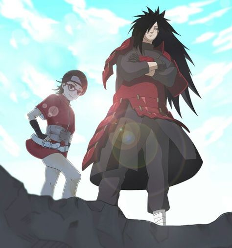 Sarada & Madara Uchiha Madara, Sarada Uchiha, Madara Uchiha, Anime