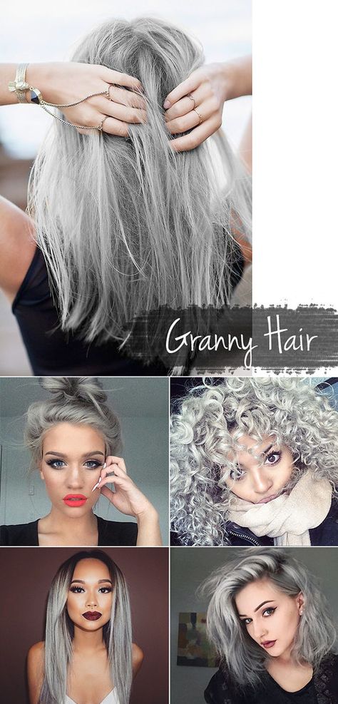 granny | Camila Coelho | Flickr Grey Hair Wig, Granny Hair, Silver Grey Hair, Different Hair, Ombré Hair, Funky Hairstyles, Grey Hair Color, Grunge Hair, Grey Hair