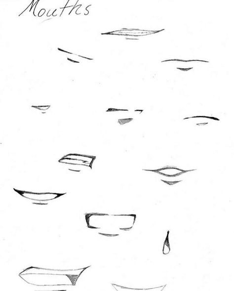 Manga Nose, Manga Mouth, Anime Mouth Drawing, Anime Nose, Figure Drawing Tutorial, Anime Mouths, Human Body Drawing, Drawing Face Expressions, Mouth Drawing