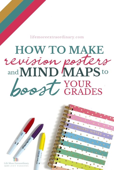 How to make revision posters and mind maps to boost your exam grades #revisiontips #studytips Mind Map For Studying, Exam Grades, Books Bullet Journal, Revision Techniques, Staedtler Pens, Revision Tips, Exam Revision, Notes Life, Plant And Animal Cells