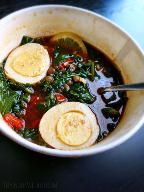 Panera's lentil quinoa broth bowl with cage-free egg. 🍲+🥚 Panera Broth Bowl Recipe, Broth Bowls Recipes, Broth Bowls, Bread Soup, Cage Free Eggs, Chicken Quinoa, Quinoa Bowl, Kale Soup, Broth Recipes