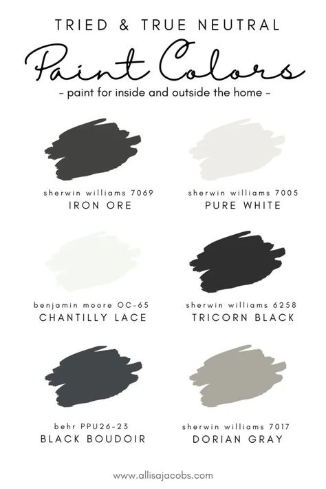 How to Update Your Dated Home Without Remodeling | Wifey Chat Exterior Black And White Paint Colors, Black White And Gray Home Decor, Black And White Bathroom Paint Colors, White And Black Paint Colors, Modern Farmhouse Interior Colors, Black White House Exterior, Black And White Exterior Paint, Black White Neutral Home Decor, Black And White Home Exterior