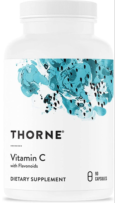 Thorne Vitamin C - Blend of Vitamin C and Citrus Bioflavonoids from Oranges - Support Immune System, Production of Cellular Energy, Collagen Production and Healthy Tissue - Gluten-Free - 90 Thorne Vitamins, Vitamin C Supplement, Nerve Health, Vitamin C Benefits, Collagen Benefits, Liver Detoxification, Fetal Development, Collagen Production, Folic Acid