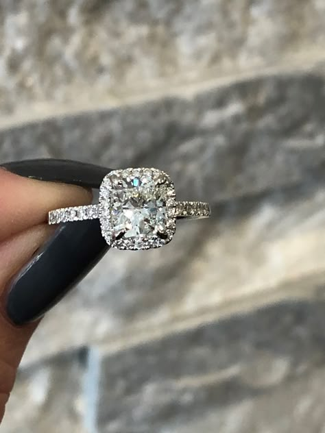 Fiance Ring, Tiffany Wedding Rings, Estate Engagement Ring, Cushion Cut Engagement Ring, Wedding Rings Halo, Princess Cut Rings, Princess Cut Engagement Rings, Stunning Engagement Ring, Dream Engagement Rings