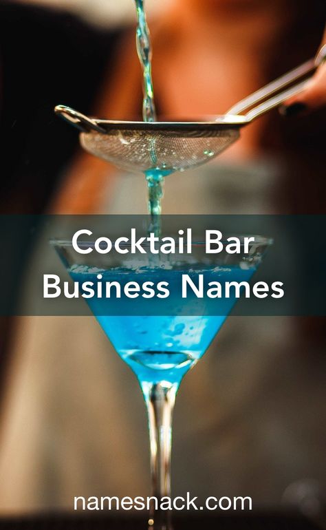 Bartender Name Ideas, Ideas Para Bares, Wedding Cocktail Names Ideas, Cocktail Business, Cute Mobile Bar Names, Cocktail Names Creative, Names For Drinks Business, Funny Cocktail Names, Bar Names Catchy