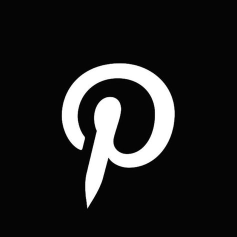 Dark Pinterest Icon, Ikon Black, Pinterest App Icon, Black App Icons, Pinterest Widget, Iphone Logo, App Store Icon, Zestaw Ikon, Mobile App Icon