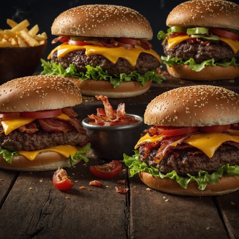 Cheeseburgers are a popular variation where a slice of cheese is melted over the patty. Common cheese choices include cheddar, Swiss, and American. The melted cheese adds a creamy texture and rich flavor that complements the beef. Bacon Burgers, Slice Of Cheese, Bacon Burger, Creamy Texture, Melted Cheese, Cheeseburger, Cheddar, Bacon, Cheese