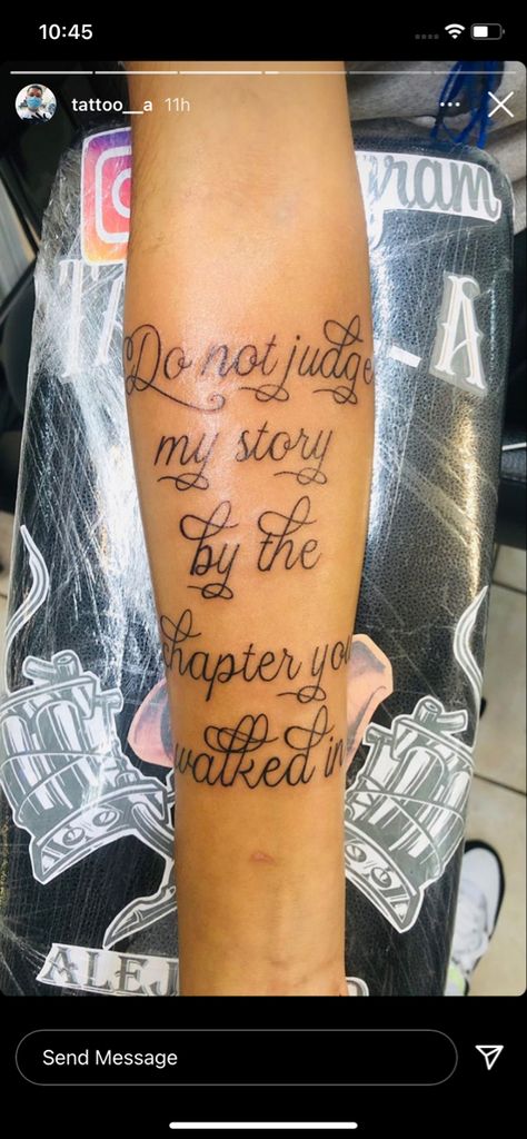 Don’t Judge Tattoo, Chapter Tattoo, 2024 Tattoo, Tattoo Quote, Do Not Judge, On Tattoo, Tattoo Quotes For Women, Strength Tattoo, Dope Tattoos For Women