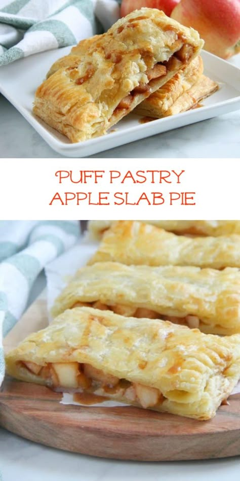 Apple Slab Pie With Puff Pastry, Puff Pastry Slab Pie, Slab Pies, Puff Pastry Apple, Puff Pastry Recipes Dessert, Slab Pie Recipes, Apple Slab Pie, Pastries Recipes Dessert, Apple Puff Pastry