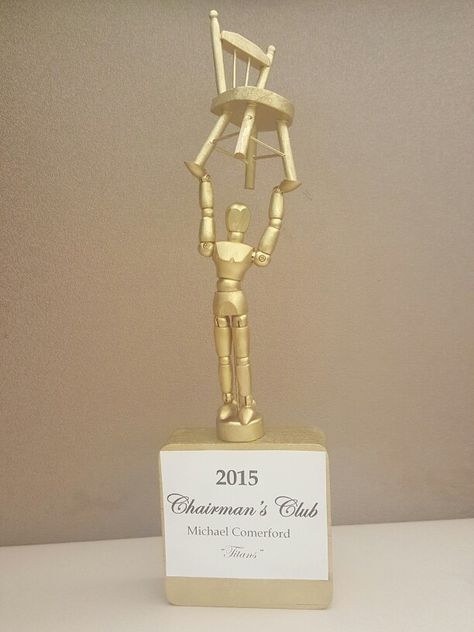 Homemade trophy … Homemade Trophy, Homemade Trophies, Oscar Trophy, Diy Trophy, Trophy Ideas, Golden Statue, Crafts Homemade, Golf Art, Wet Felting Projects