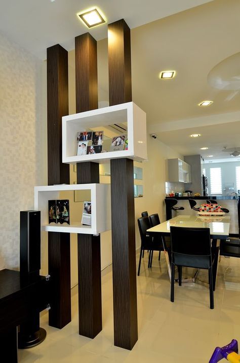 How #Wooden_Display_Cabinets Enhance the Aesthetic Charm of Your Living Space White Kitchen Living Room, Wooden Partitions, Living Room Divider, Living Room Partition, Living Room Partition Design, Room Partition Designs, Room Curtains, Curtains Living, Partition Design