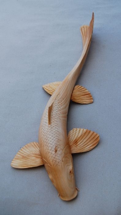 Fish Wood Carving, Wood Carving Art Sculpture, Carved Wood Wall Art, Koi Art, Pottery Form, Dremel Wood Carving, Sculptures Céramiques, Wooden Fish, Koi Carp