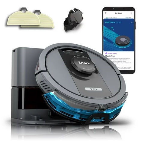 Shark Matrix Self-Empty Robot Vacuum & Mop with No Spots Missed, Bagless 30-Day Capacity, Precision Home Mapping, Wi-Fi, Vacuum Mop, All Types Of Hair, Irobot Roomba, House Map, Vacuum Accessories, Types Of Hair, Upright Vacuums, Apartment House, The Shark