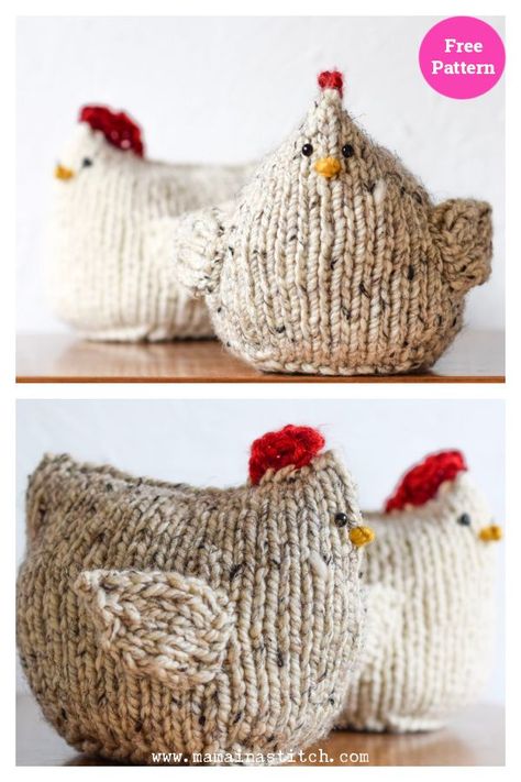 Poppy The Chicken Free Knitting Pattern Knitted Hens Free Pattern, Knit Chicken Pattern Free, Emotional Support Chicken Pattern, Knit Chicken Pattern, Chicken Knitting Pattern Free, Knitted Chickens Free Pattern, Crochet Chicken Pattern Free, Chicken Sewing Pattern, Knit Chicken