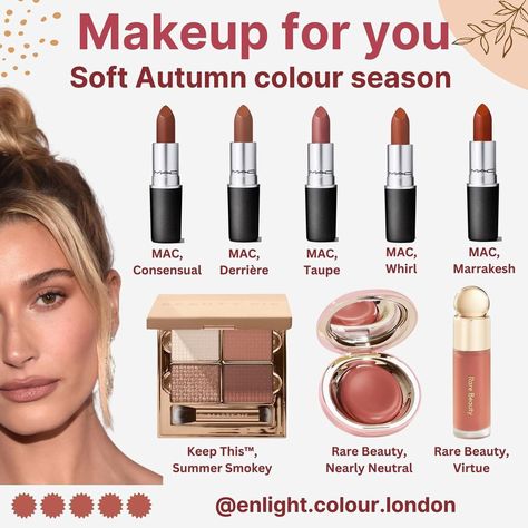 Deep Autumn Makeup, Soft Autumn Makeup, Seasonal Colour Analysis, Deep Autumn Palette, Soft Autumn Deep, Lipstick Guide, Autumn Color Palette Fashion, Soft Autumn Palette, Deep Autumn Color Palette