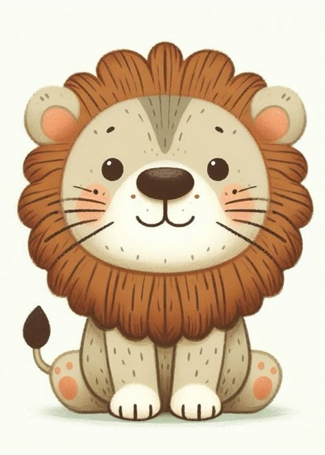 Nursery Painting, Lion Sketch, Soothing Color Palette, Baby Animal Drawings, Lion Illustration, Baby Art Projects, Safari Decorations, Baby Painting, Girly Wall Art