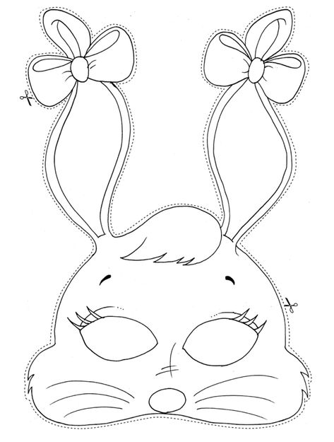 Animal Masks For Kids, Easter Bunny Template, Easter Worksheets, Bunny Templates, Free Printable Crafts, Puppets For Kids, Mushroom Crafts, Bunny Mask, Easter Craft Decorations